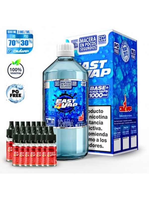 Base Fast4vap 1L 80%VG/20%PDO 3mg (maceración ultrarrapida)